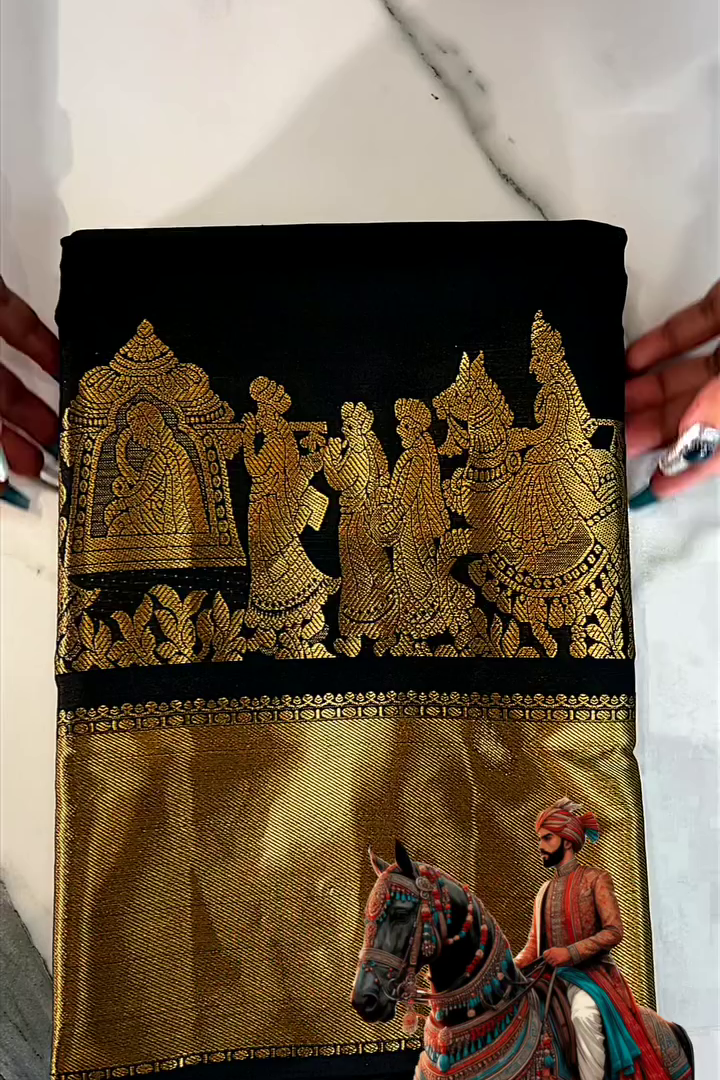 Raja Black Palakku Saree
