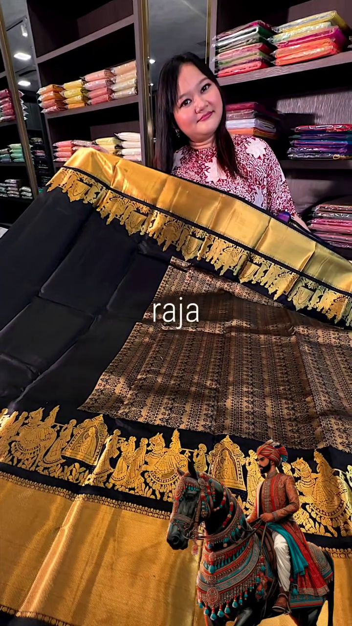 Raja Black Palakku Saree