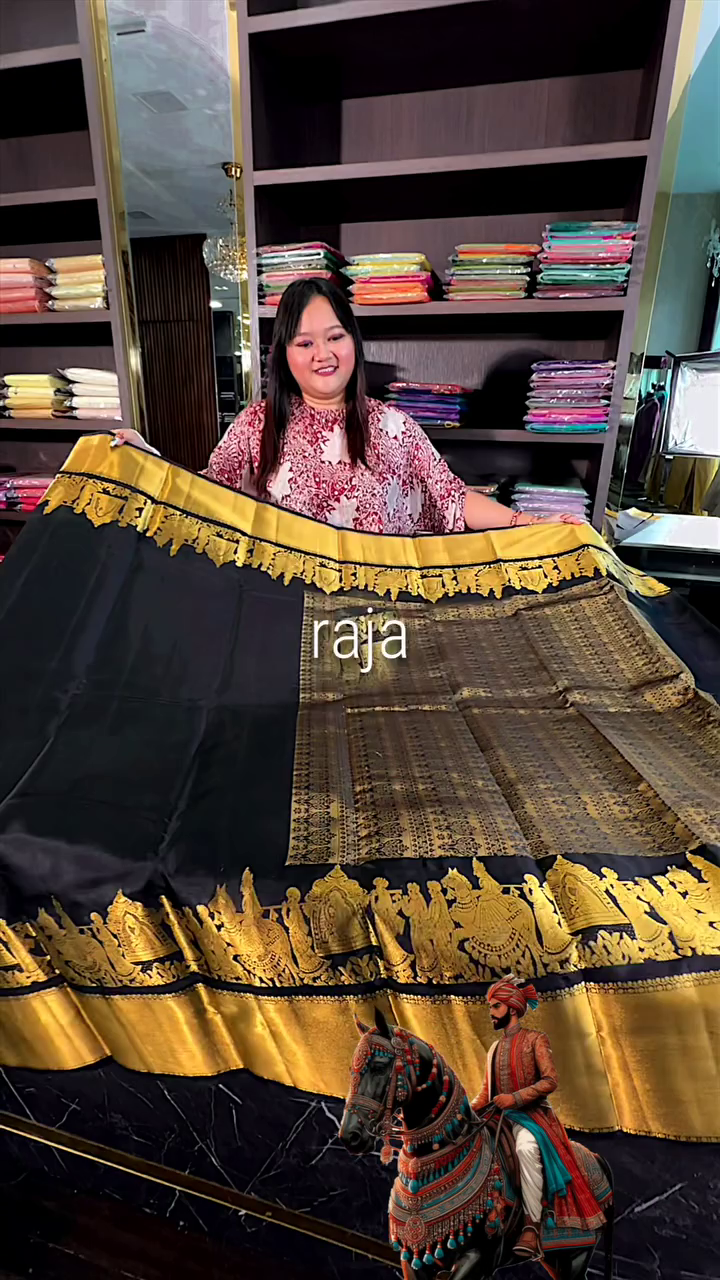 Raja Black Palakku Saree