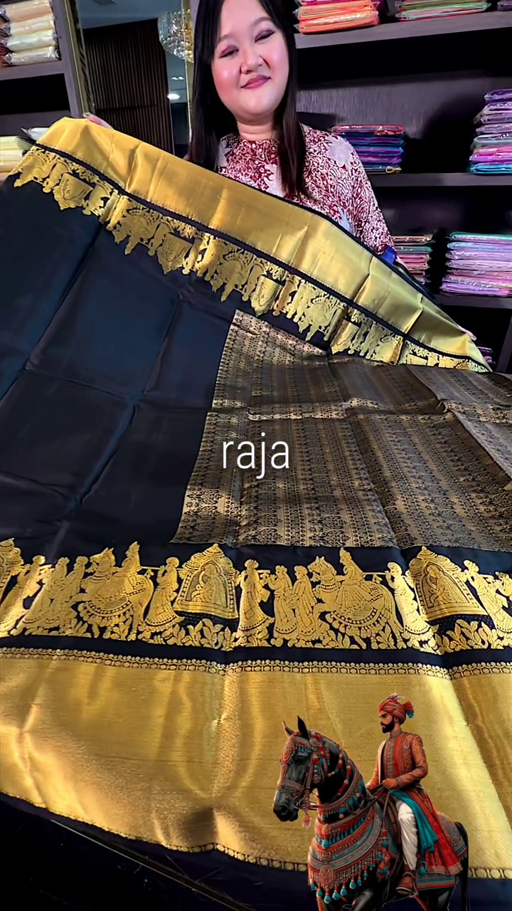Raja Black Palakku Saree