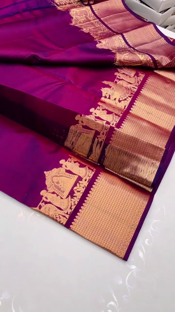 KANCHIVARAM PURPLE SILK SAREE