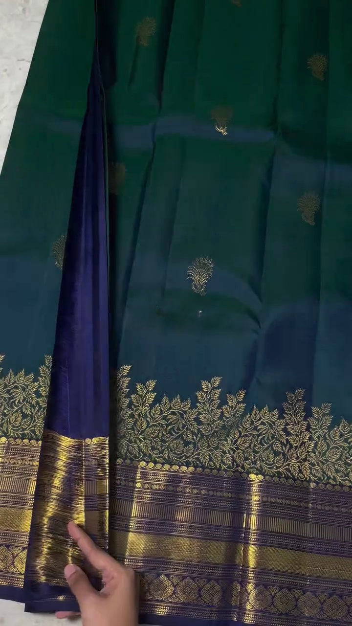 Peacock Feathers Silk Saree