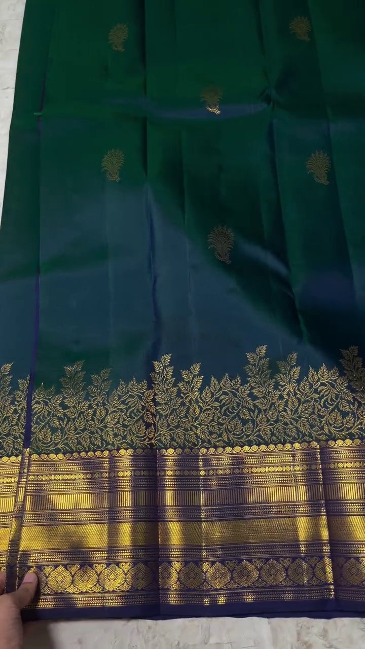 Peacock Feathers Silk Saree