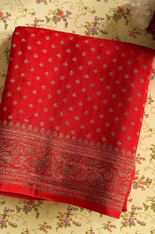 RED BANARASI SILK SAREE