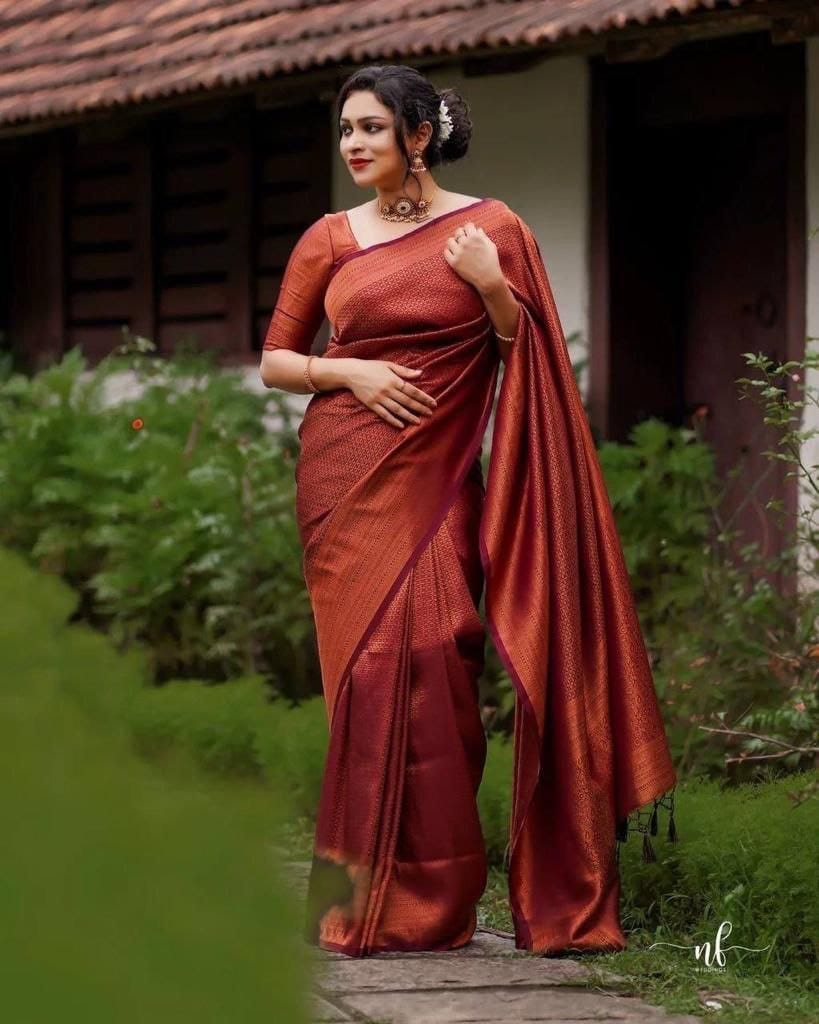 FM-Maroon Silk Saree