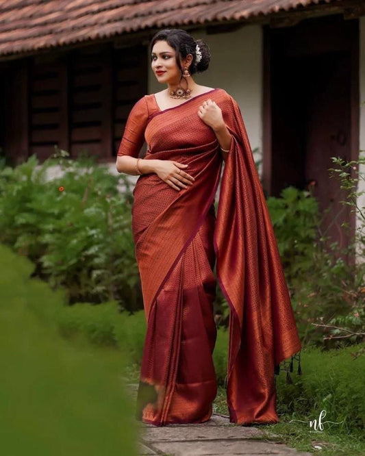 FM-Maroon Silk Saree