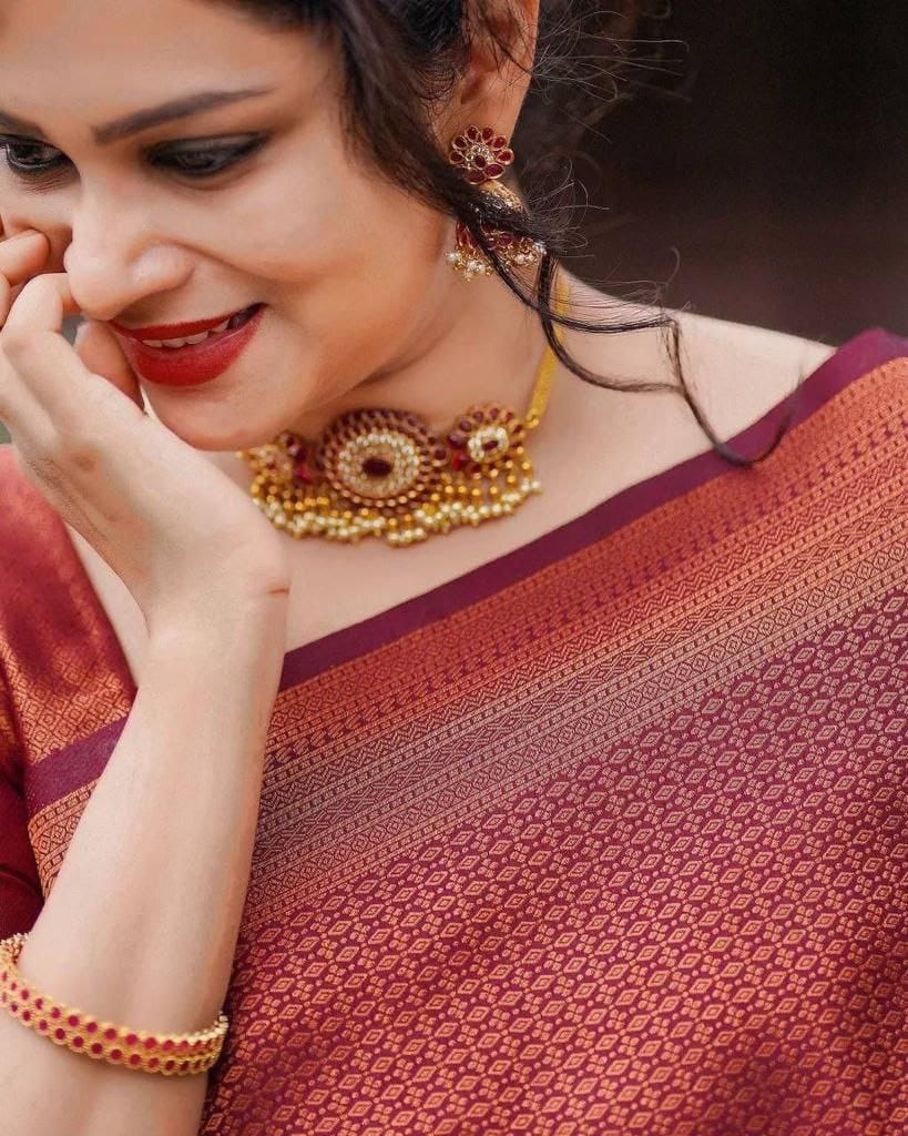FM-Maroon Silk Saree