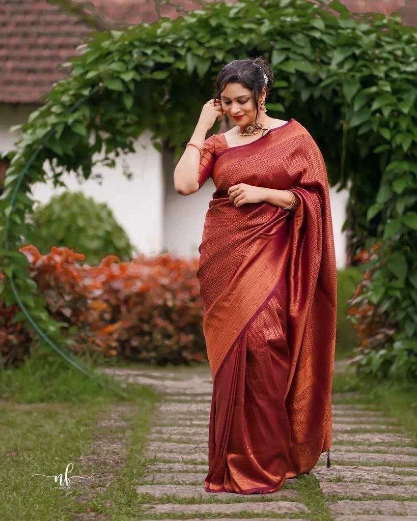 FM-Maroon Silk Saree