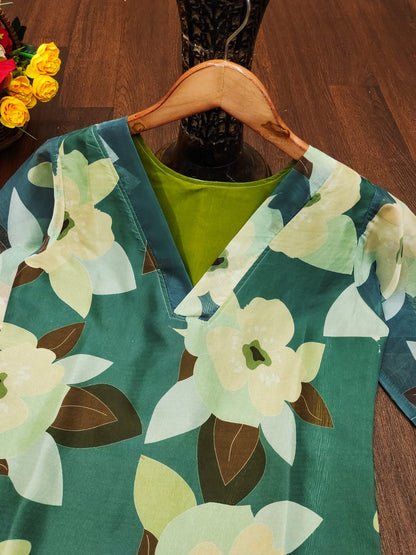 FLORAL ORGANZA TOP
