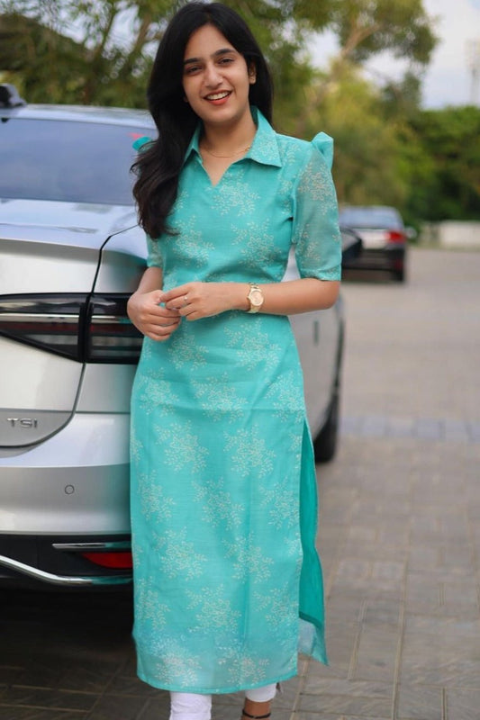 3008 TURQUIOSE GREEN KURTI